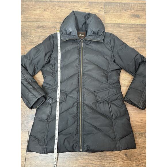 Cole Haan Women's Down Puffer Jacket L Black Long Winter Coat Parka - Picture 7 of 9